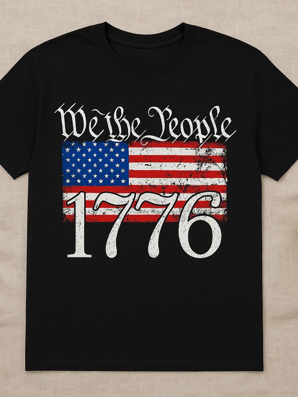 We The People 1776 American Flag Graphic T-Shirt Patriotic Tee